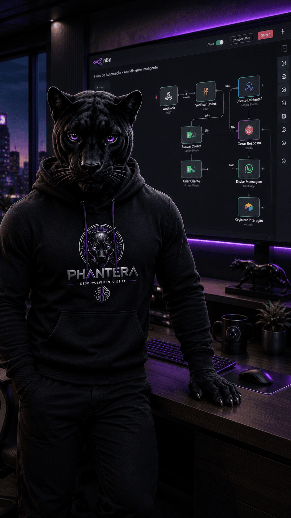Pant em escritório tecnológico